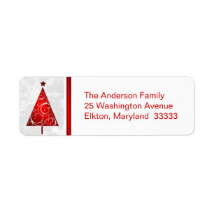 Christmas Red Tree - Return Address Labels