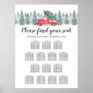 Christmas Red Truck 14 Table Seating Chart