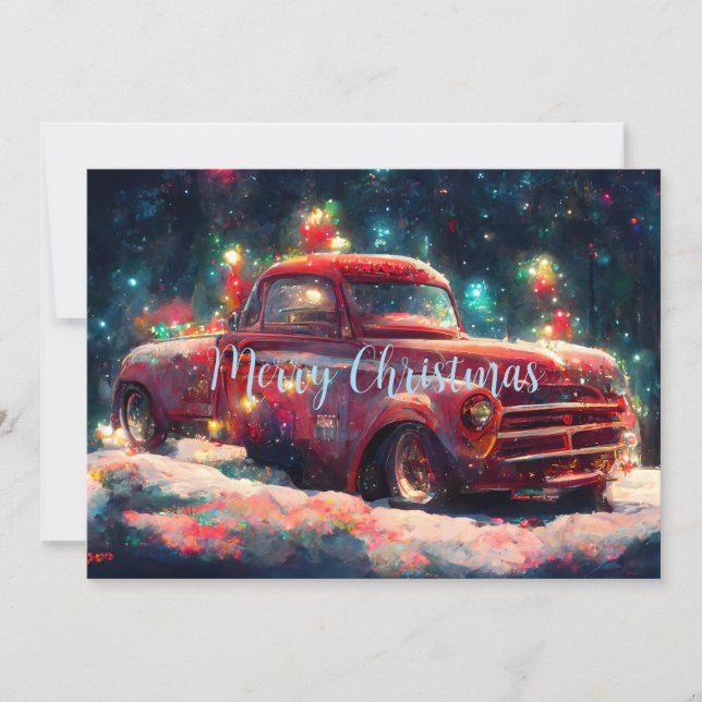 Christmas Red Truck Card (Front)