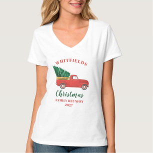 Christmas Red Truck Family Reunion Custom Matching T-Shirt