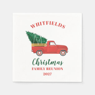 Christmas Red Truck Family Reunion Custom Napkin