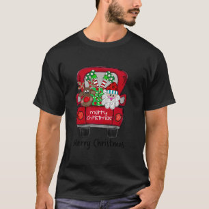 Christmas Red Truck Reindeer And Santa Claus Chris T-Shirt