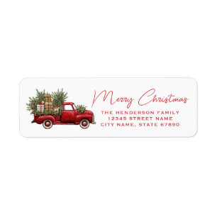 Christmas Red Truck Return Address Labels