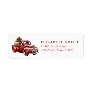 Christmas Red Truck Return Address Labels