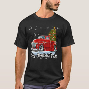 Christmas Red Truck Xmas Tree Vintage Gifts Merry T-Shirt