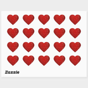 Christmas Red Twinkle Heart Sticker