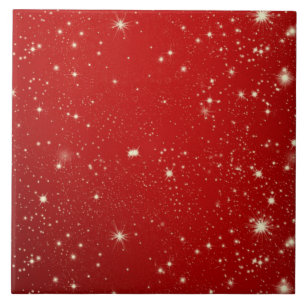 Christmas Red Twinkle, holiday design, Ceramic Til Tile