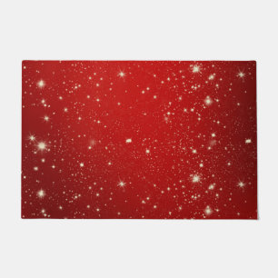 Christmas Red Twinkle, holiday design, Doormat