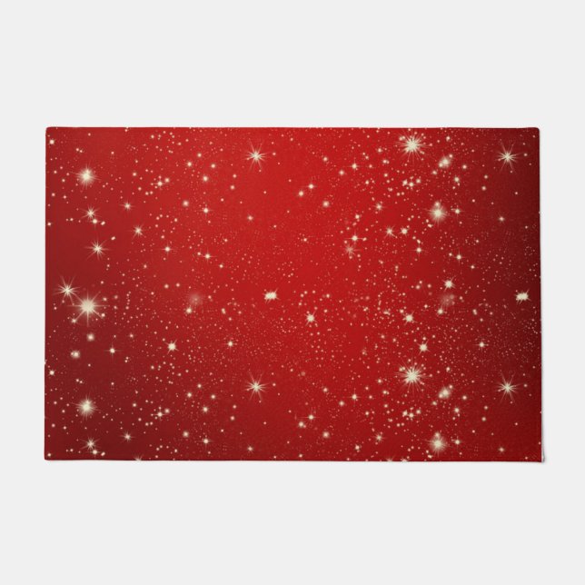 Christmas Red Twinkle, holiday design, Doormat (Front)