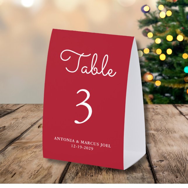 Christmas Red Wedding Table Number (Creator Uploaded)