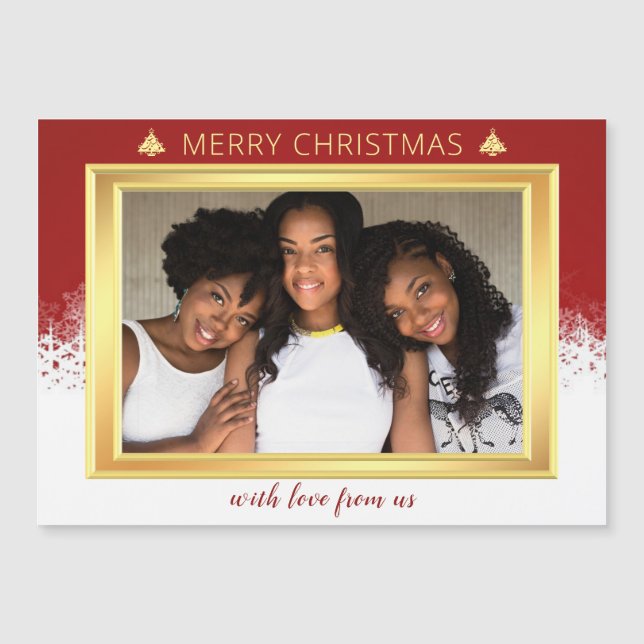 Christmas Red White and Gold Group Photo Holiday (Front)