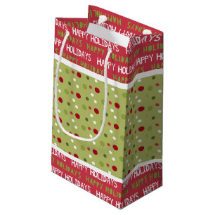 Christmas Red, White and Green  Small Gift Bag