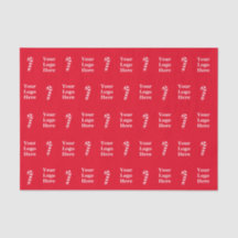 Christmas Red & White Candy Cane Business Logo