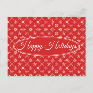 Christmas Red White Elegant Holidays Postcard