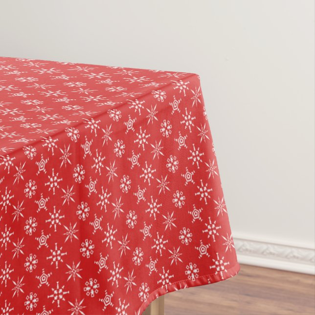 Christmas Red White Elegant Holidays Tablecloth (In Situ)