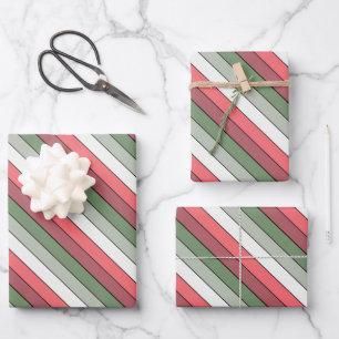 Christmas Red White Green Color On Textured Paper