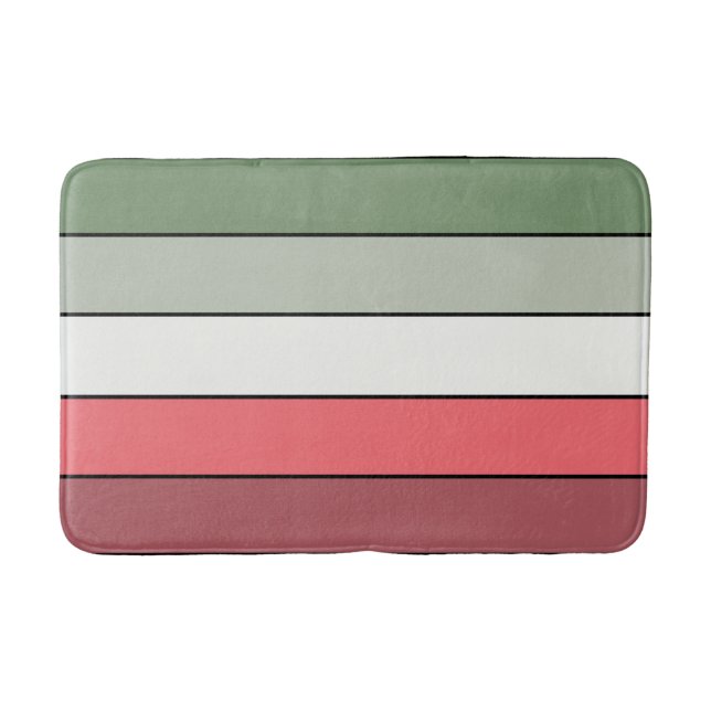 Christmas Red White Green Colour On Textured Paper Bath Mat (Front)