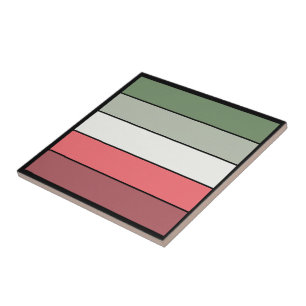 Christmas Red White Green Colour On Textured Paper Tile