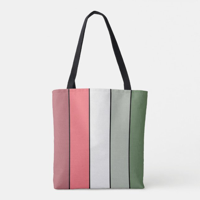 Christmas Red White Green Colour On Textured Paper Tote Bag (Back)