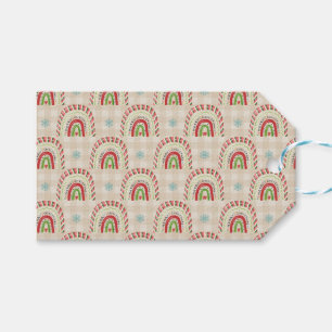 Christmas Red White Green Rainbows & Snowflakes  Gift Tags