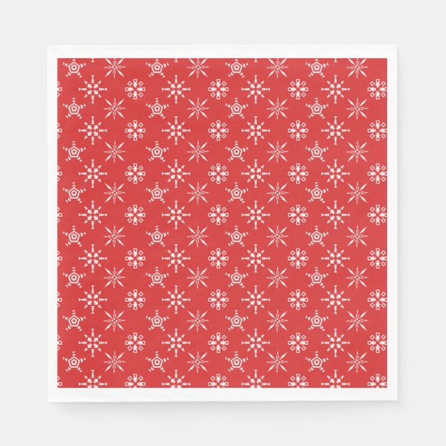 Christmas Red White Holidays Elegant Napkin (Front)
