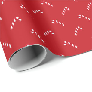Christmas red white modern cute candy cane pattern wrapping paper