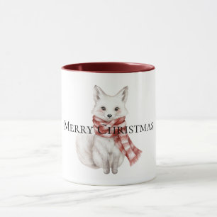 Christmas Red White Peppermint Fox Mug