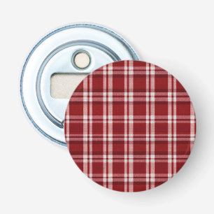 Christmas Red White Plaid Bottle Opener