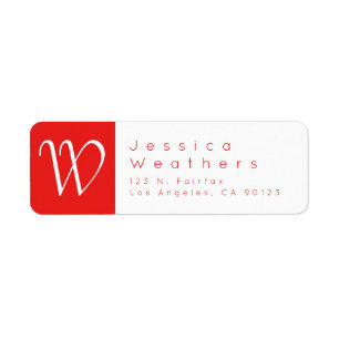 Christmas Red & White Return Address