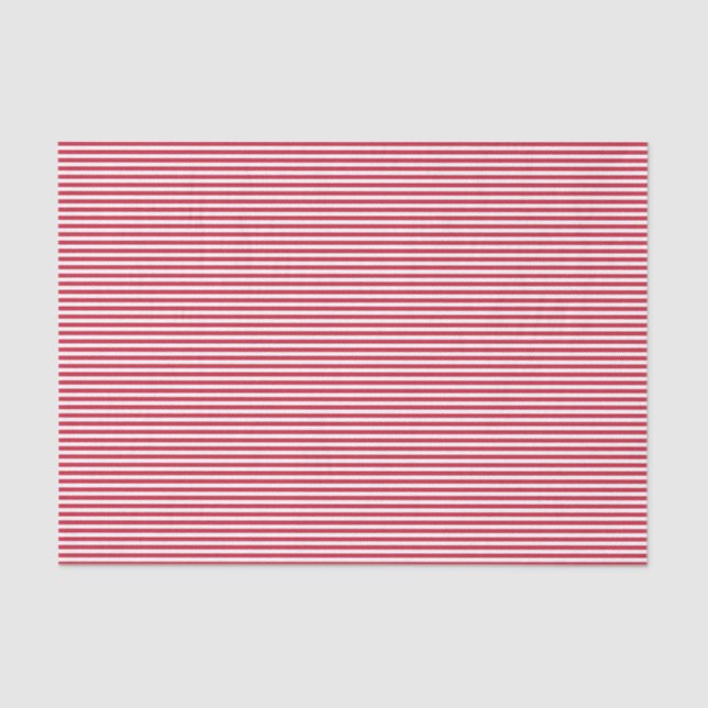 Christmas Red White Simple Stripes Tissue Paper (Front)