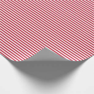 Christmas Red White Simple Stripes Wrapping Paper