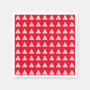 Christmas red white snow Stars Trees paper Napkin