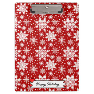  Christmas Red & White Snowflake Seamless Pattern  Clipboard
