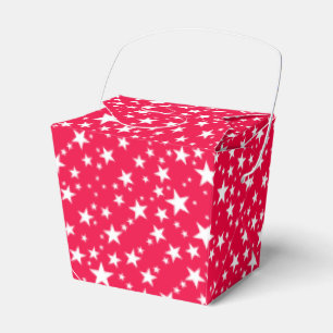 Christmas Red White Stars Elegant Template Favour Box
