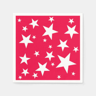 Christmas Red White Stars Elegant Template Napkin