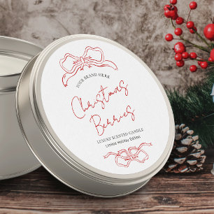 Christmas Red & White Winter Candle Product Label