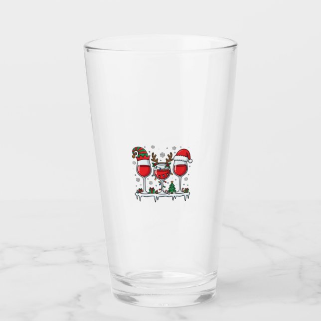 Christmas Red Wine Glasses Holiday Vector (Front)