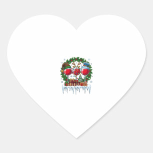 Christmas Red Wine Glasses Holly Wreath Snowman Ha Heart Sticker