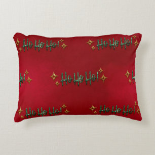 CHRISTMAS RED WITH GREEN GOLD HOLIDAY SAYING DECORATIVE CUSHION