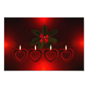 Christmas Red Wreath Photo Print