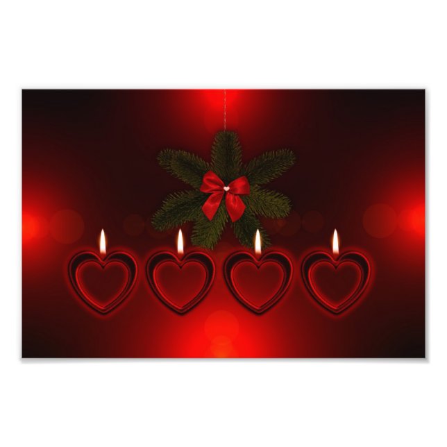 Christmas Red Wreath Photo Print (Front)