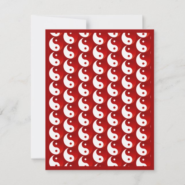 Christmas Red Yin & Yang Pattern Invitation (Front)