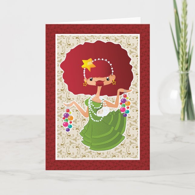 Christmas Redhead Holiday Card (Front)