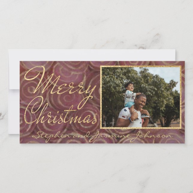 Christmas Reds and Golds Holiday Card (Front)