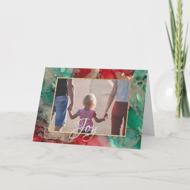 Christmas "Reds & Greens" Greeting Card (Front)