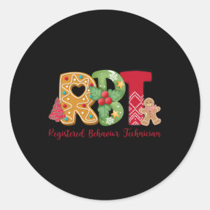 Christmas Registered Behavior Technician Rbt Aby T Classic Round Sticker