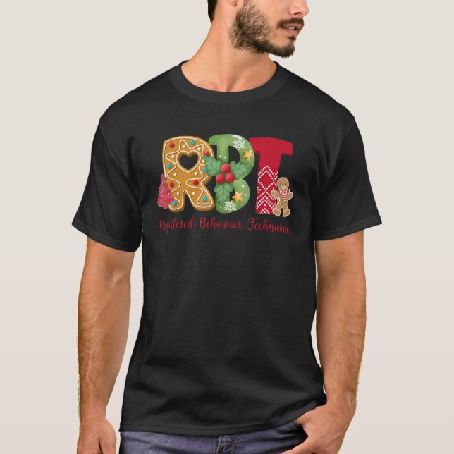 Christmas Registered Behaviour Technician RBT ABA  T-Shirt (Front)