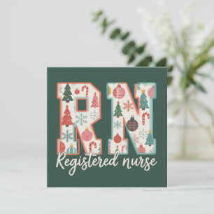 Christmas Registered Nurse Crew RN Holiday Card