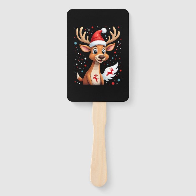 christmas Reindeer (1) Hand Fan (Front)