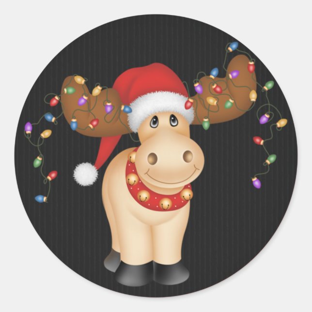 Christmas Reindeer 1 - Holiday Stickers (Front)